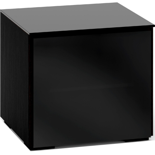 Oslo 217 AV Cabinet in Black Oak with Smoked Black Glass Doors & Top